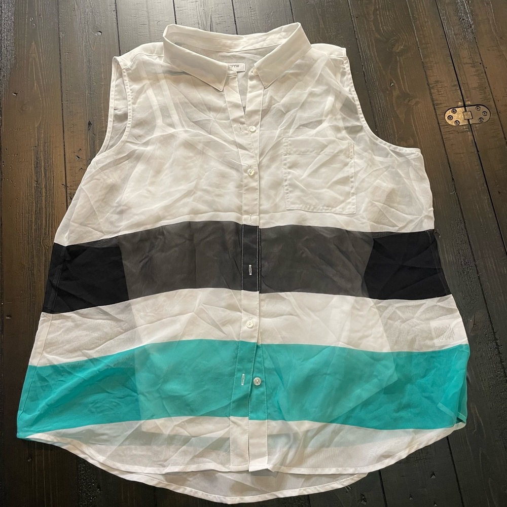 Liz Claiborne sheer PXL sleeveless top with under shirt